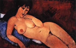 Amedeo Modigliani Nude on a Blue Cushion Norge oil painting art